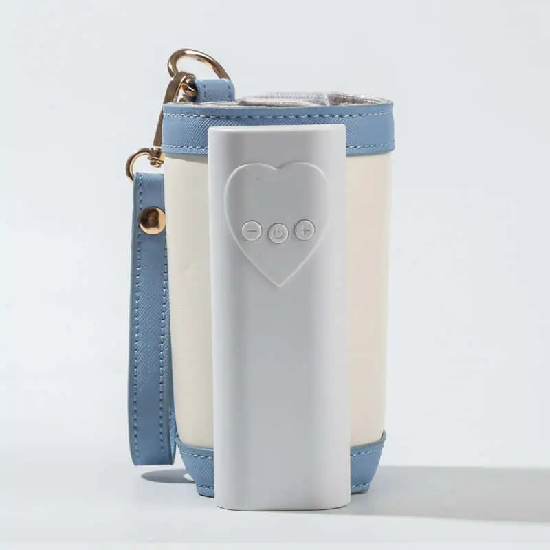 Portable Baby Bottle Milk Warmer - Leather Thermal Cover